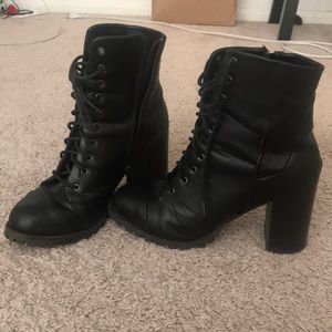 Black lace up boots